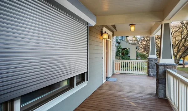 Roll Shutters on a home living room window