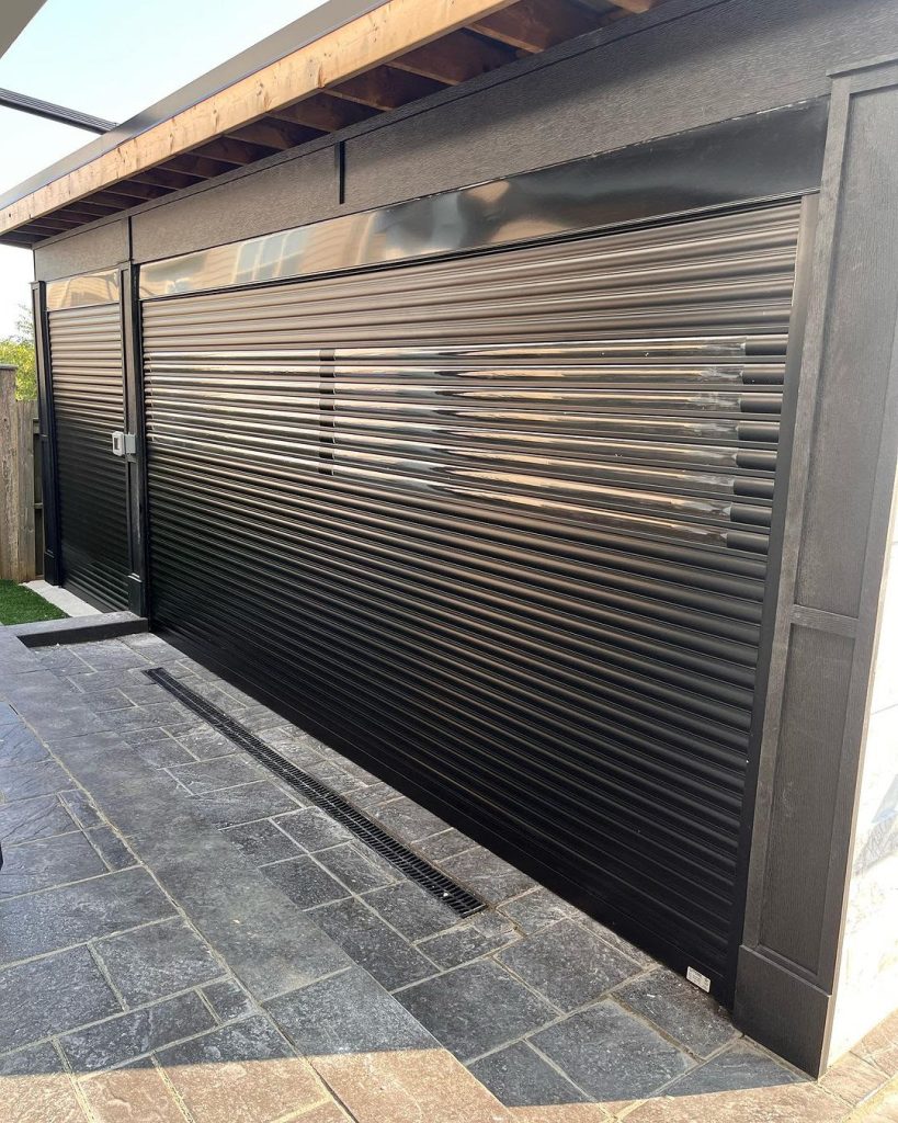 Roll shutters with adjustable slats to allow for control over how much light enters, helping to mitagate and reduce energy bills.